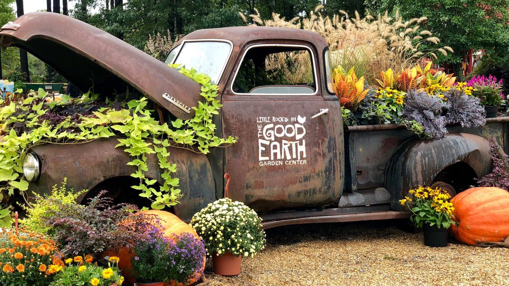 Truck at Good Earth with Flowers